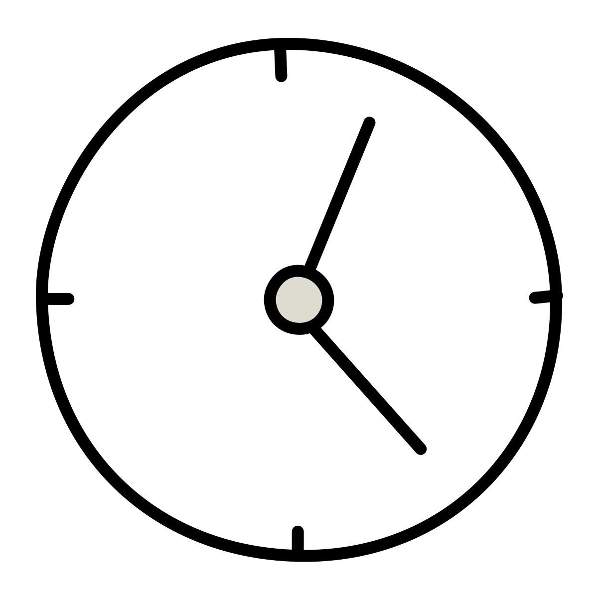 claude hand drawn style clock icon