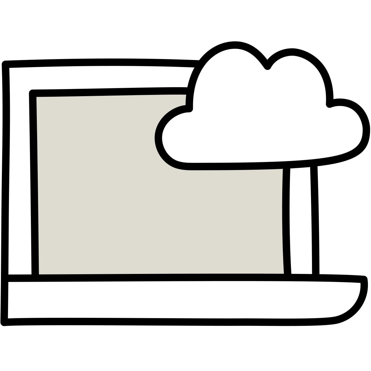 icône cloud computing claude hand drawn style