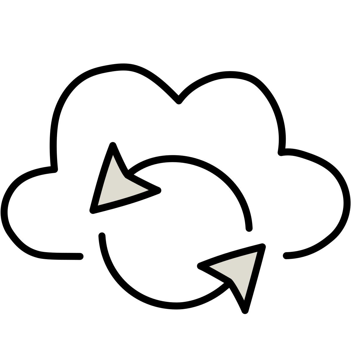 icona sincronizzazione cloud claude hand drawn stile