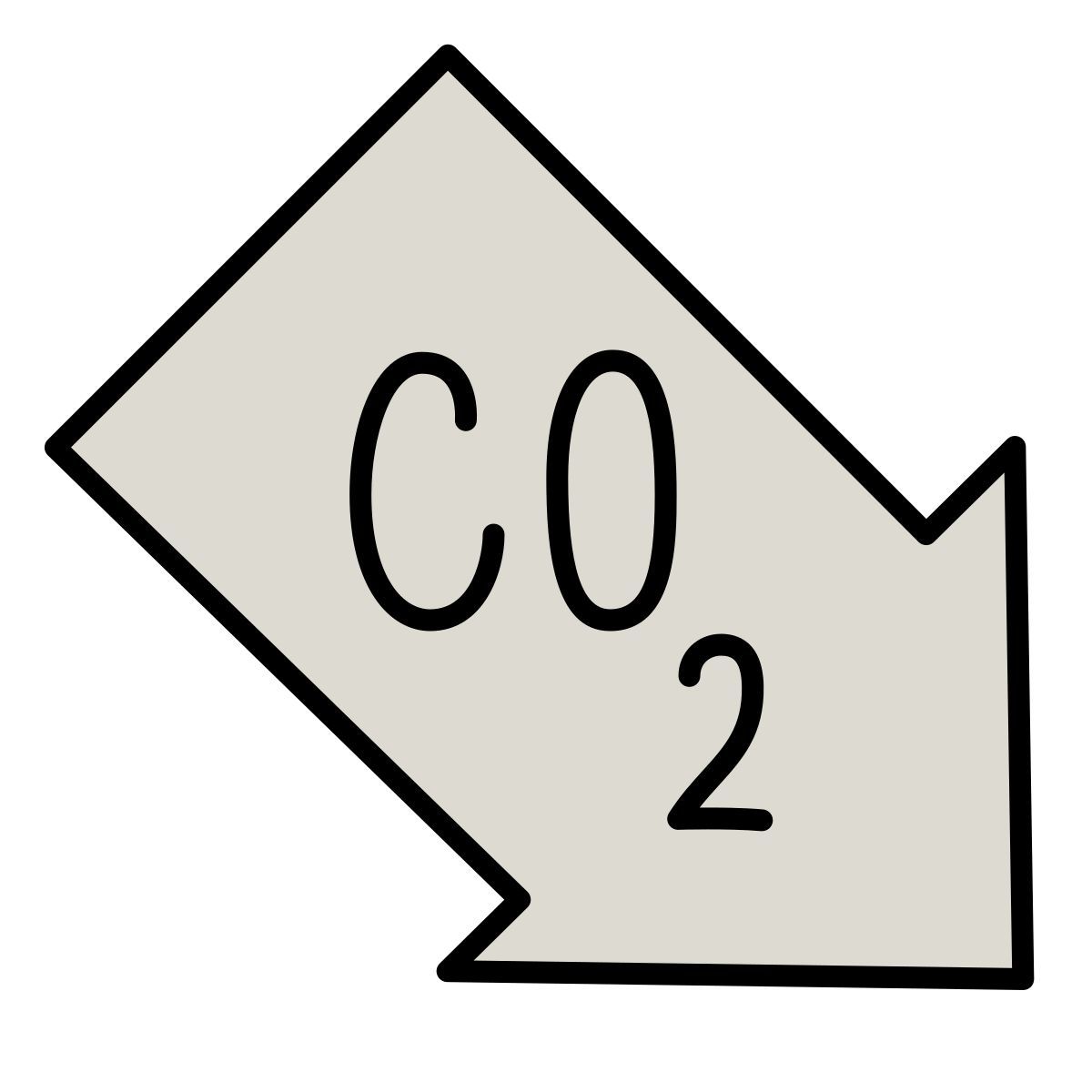 icona riduzione della co2 claude hand drawn stile