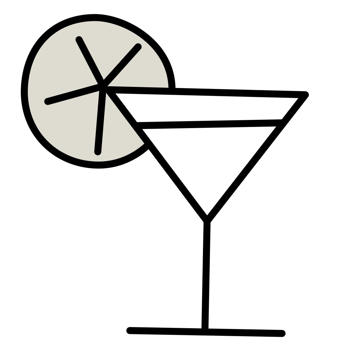 icona cocktail claude hand drawn stile