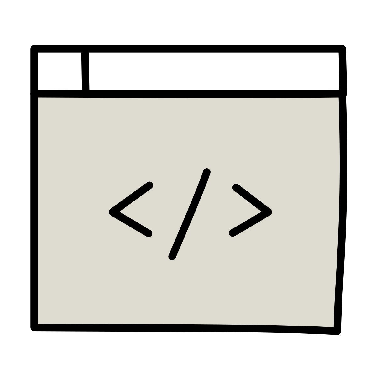 claude hand drawn Stil code Icon
