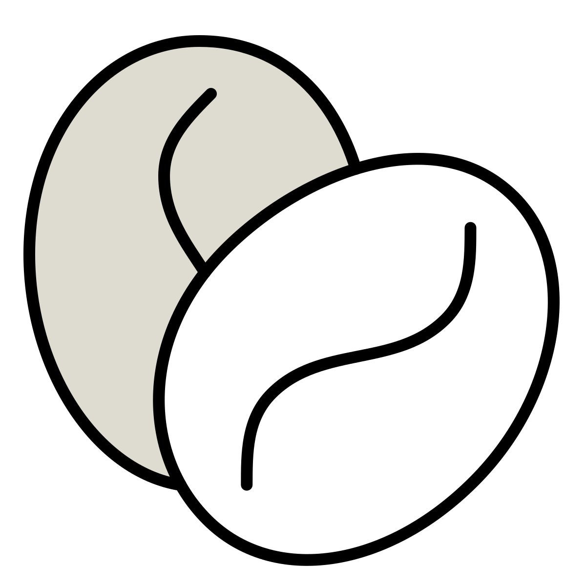 icono granos de café claude hand drawn estilo