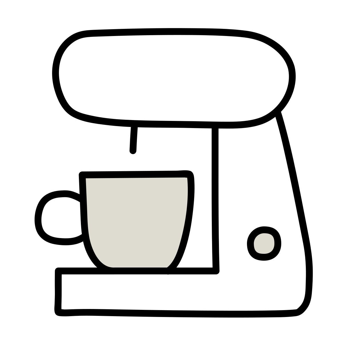 icono cafetera claude hand drawn estilo