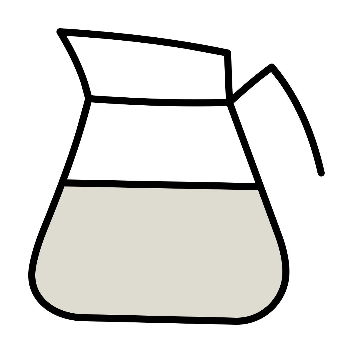 claude hand drawn style olla llena de café icon