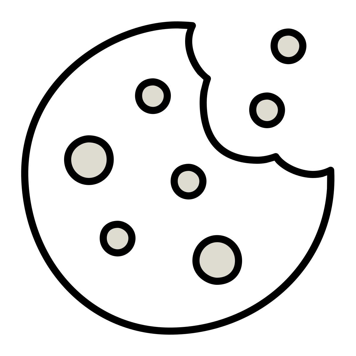 claude hand drawn Stil cookie Icon