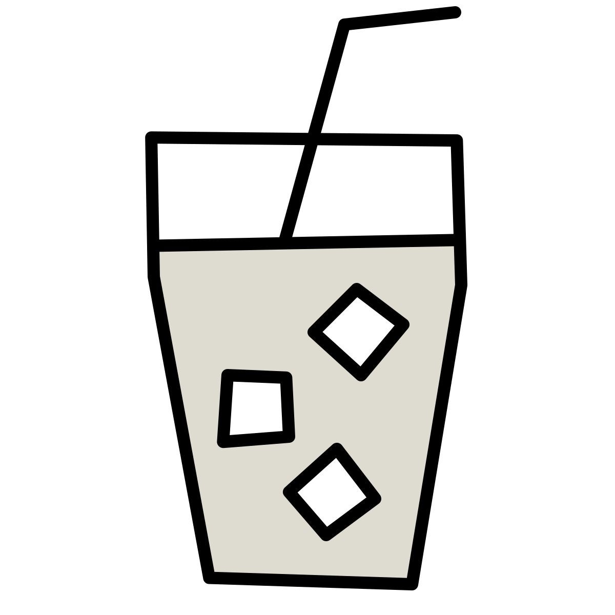 claude hand drawn style 带吸管的杯子 icon
