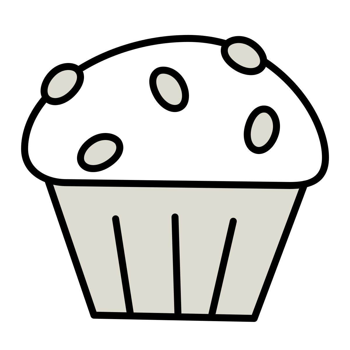 claude hand drawn style cupcake icon
