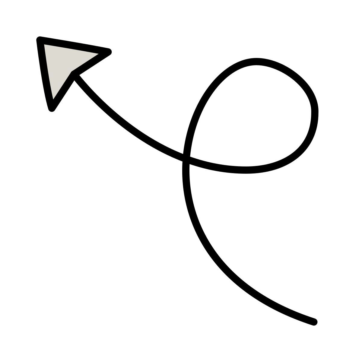 claude hand drawn 风格 卷曲的箭头 图标