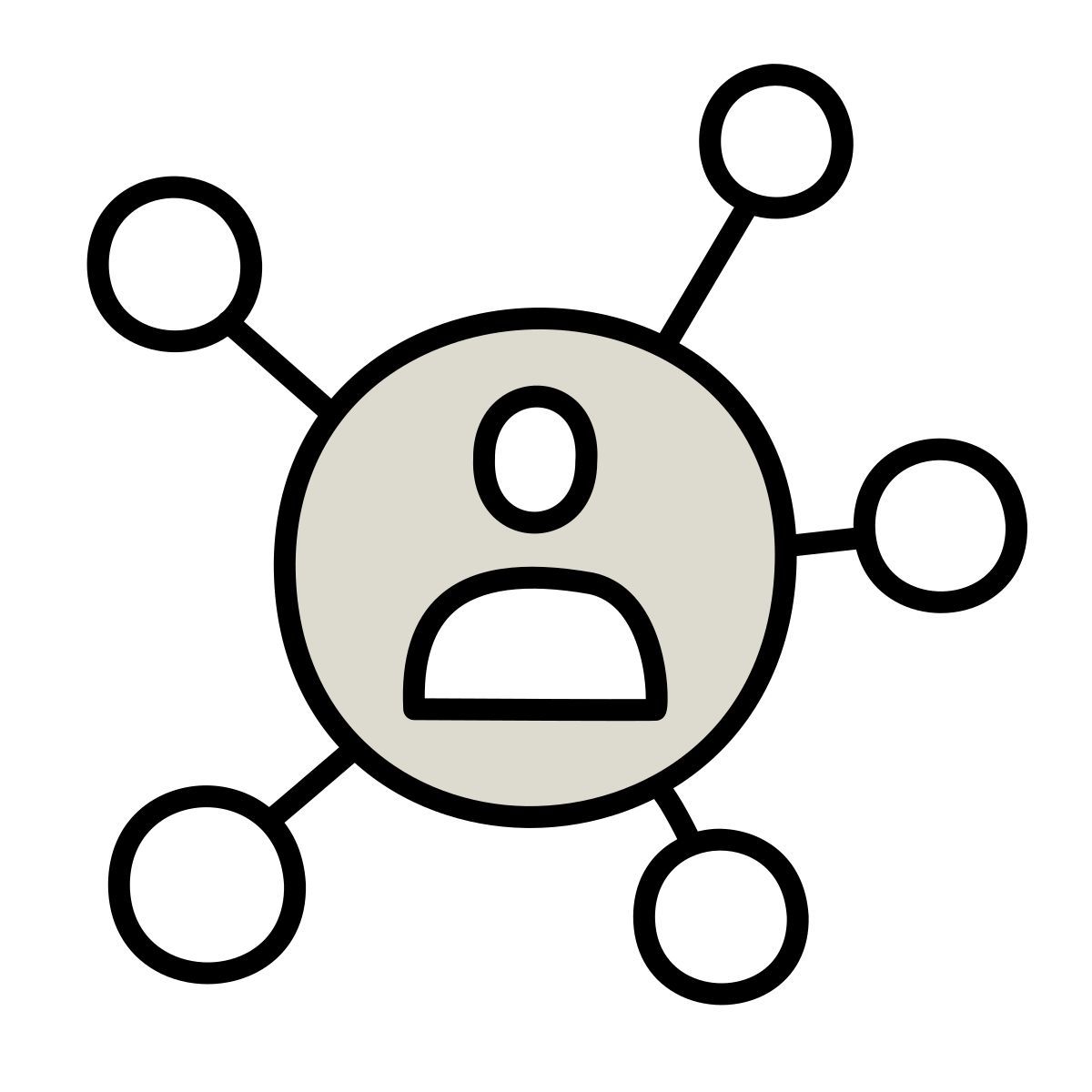 icono conocimiento del cliente claude hand drawn estilo