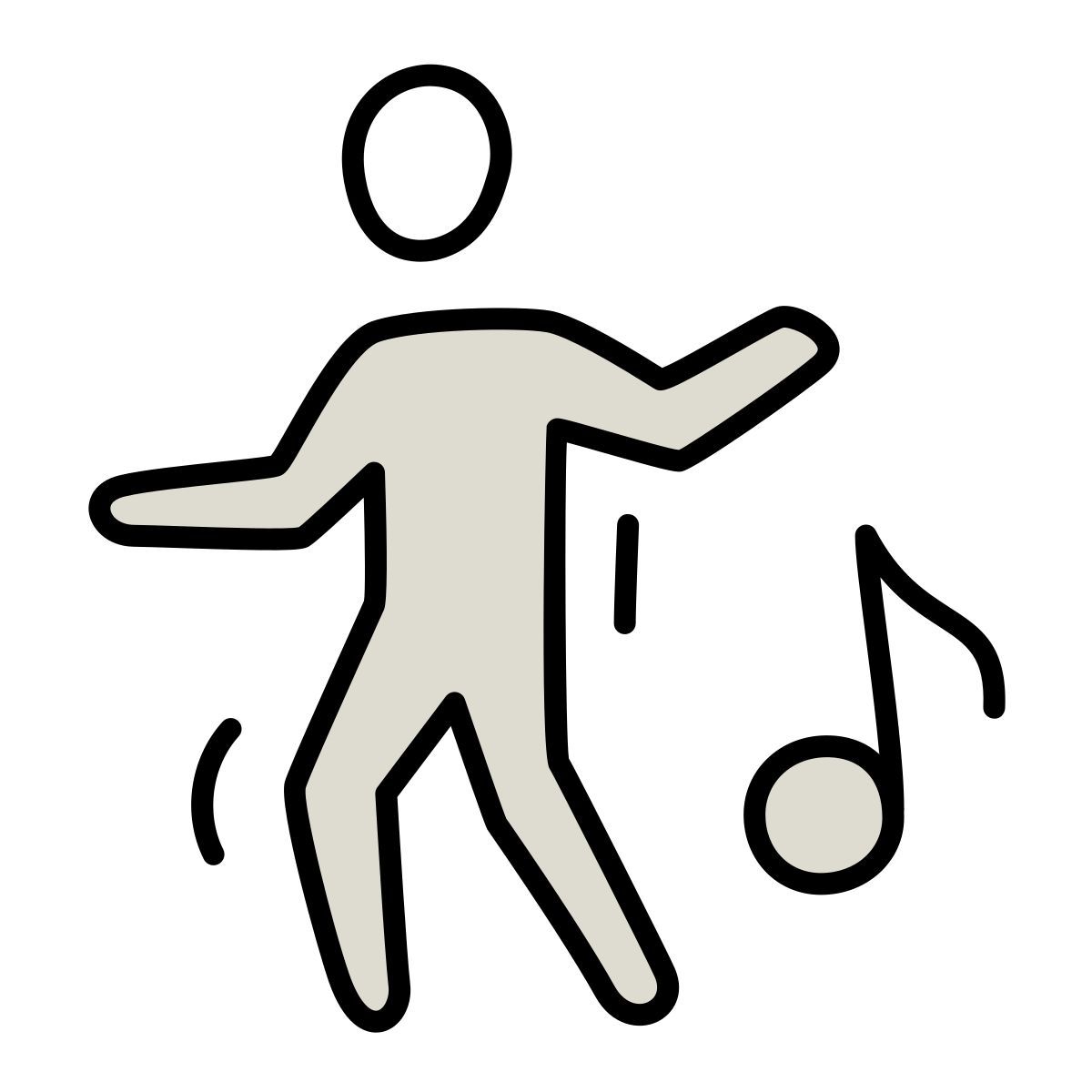 claude hand drawn Stil tanzen Icon