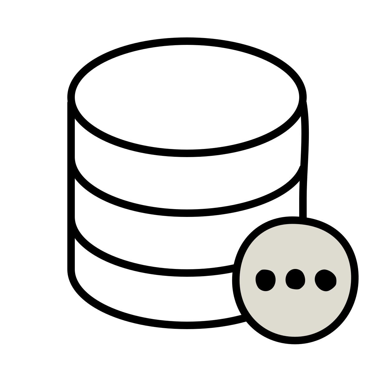 claude hand drawn Stil datensatz Icon