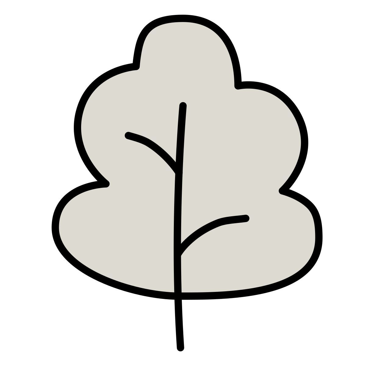 icona deciduous tree claude hand drawn stile