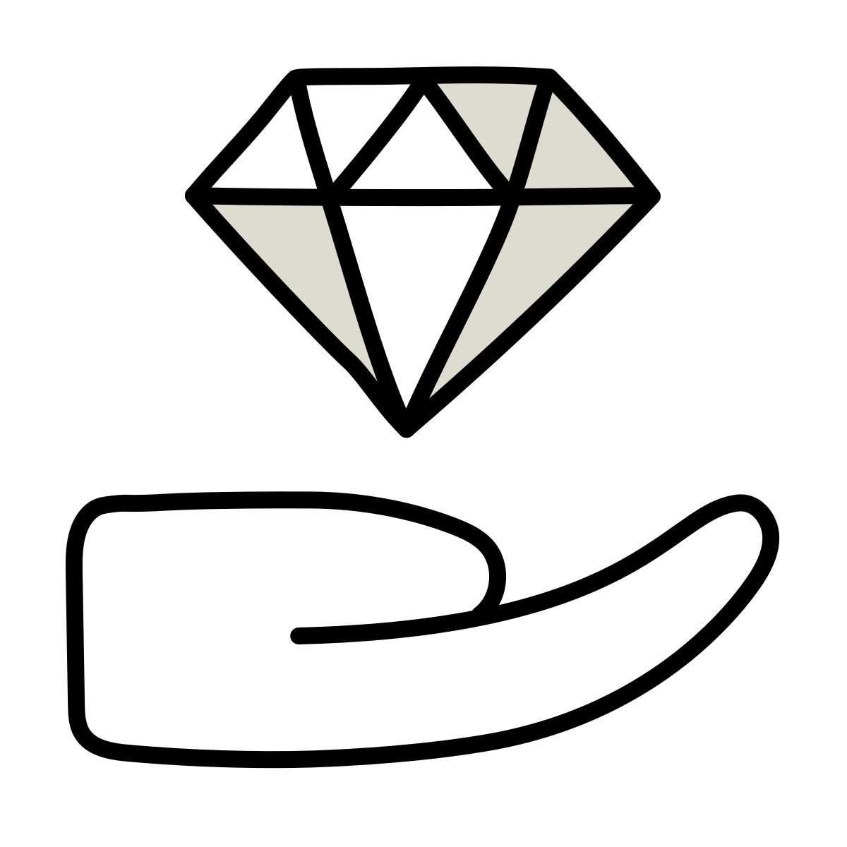 icona diamond care claude hand drawn stile