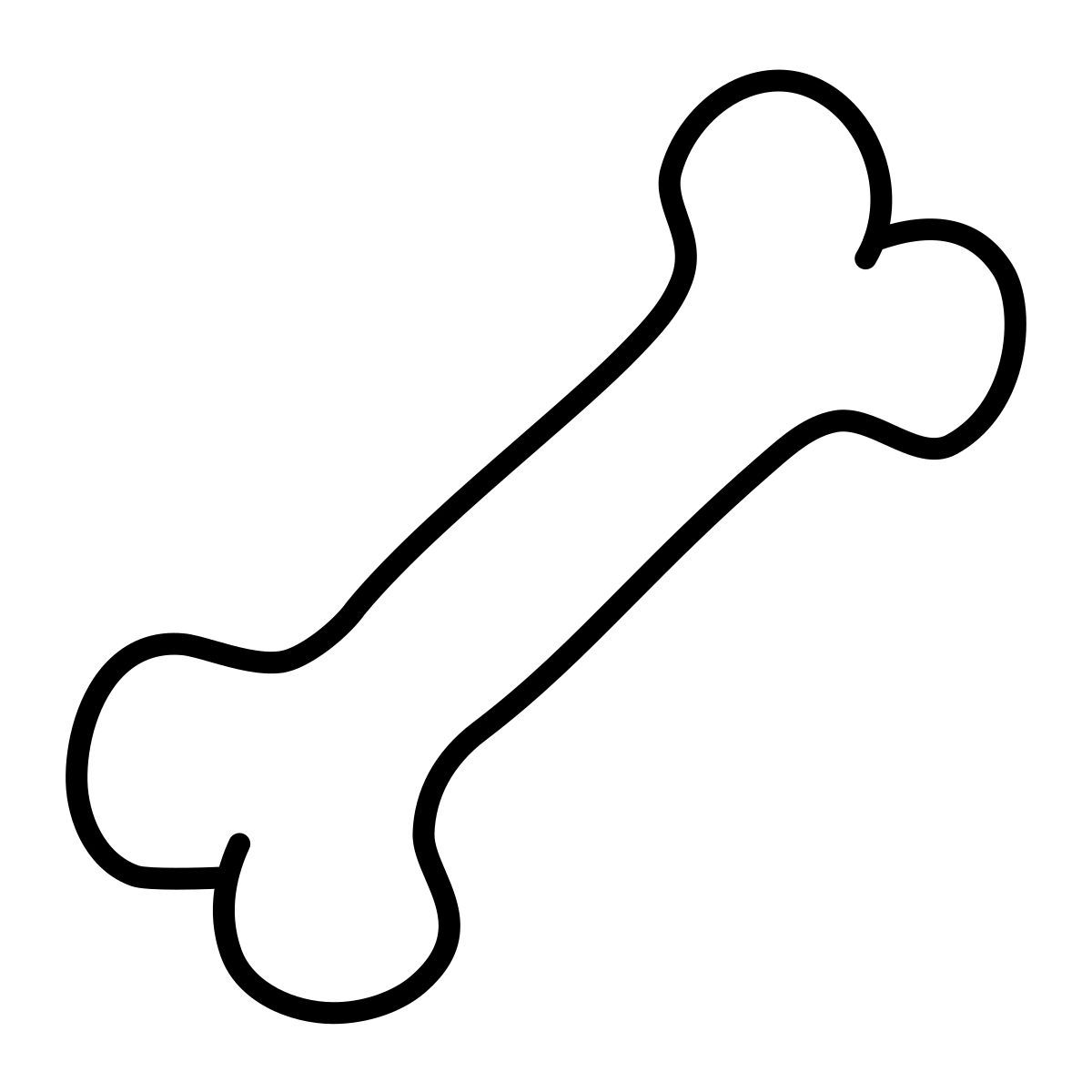 claude hand drawn Stil hundeknochen Icon