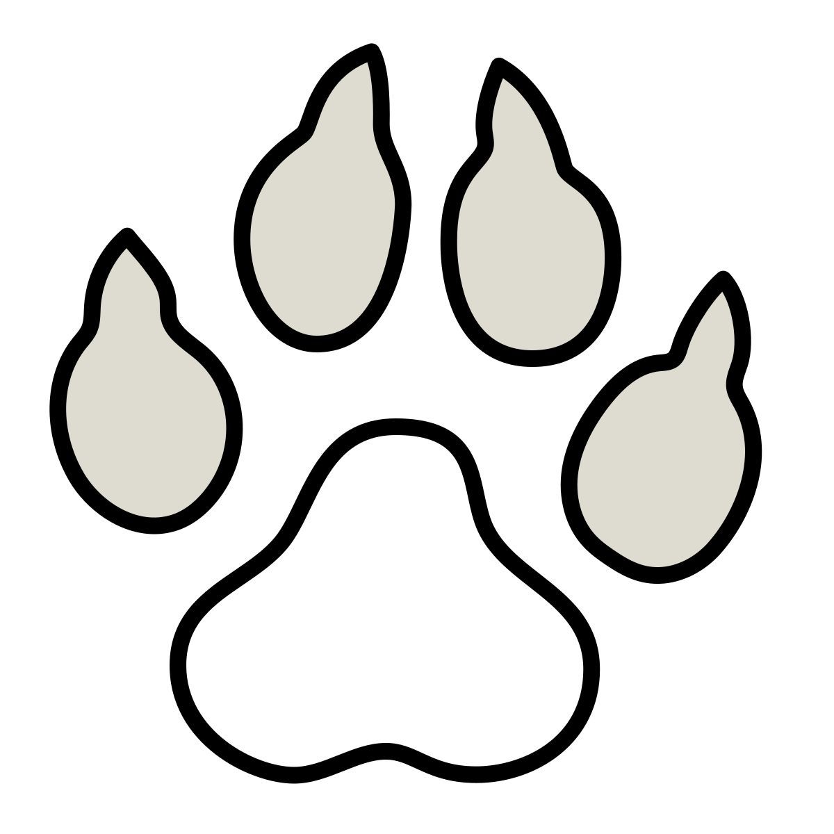 claude hand drawn style 犬の足跡 アイコン