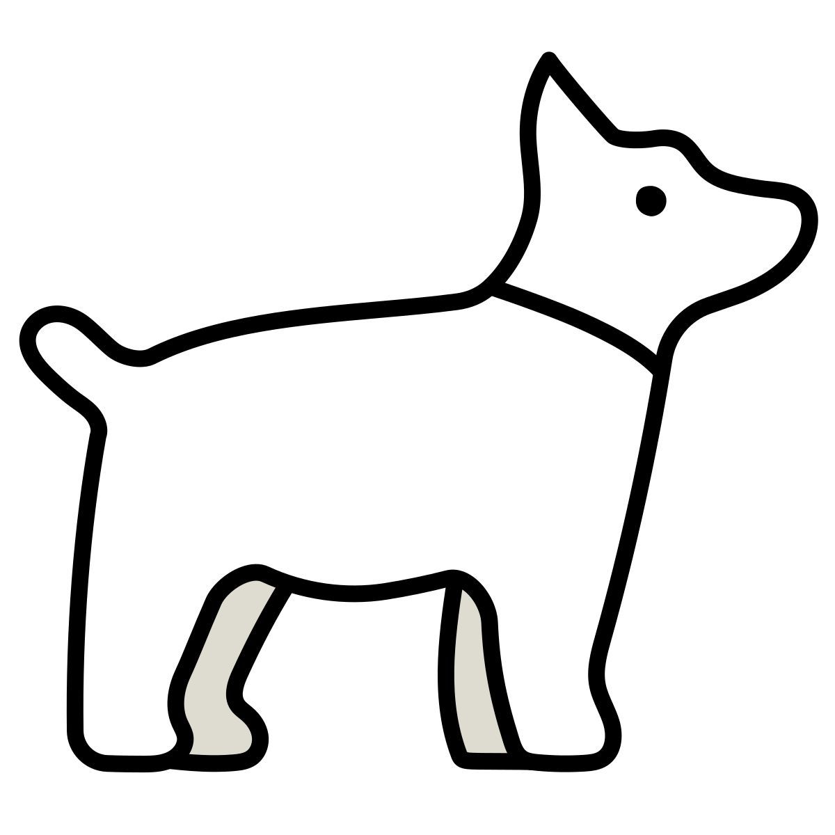 claude hand drawn style 犬 icon