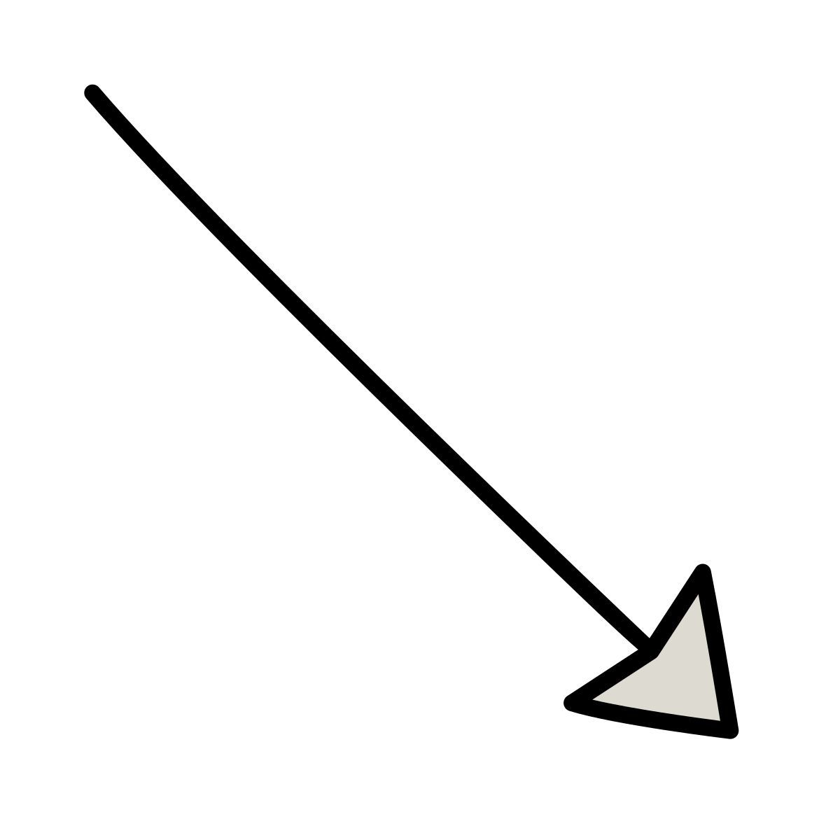 icon seta diagonal claude hand drawn estilo