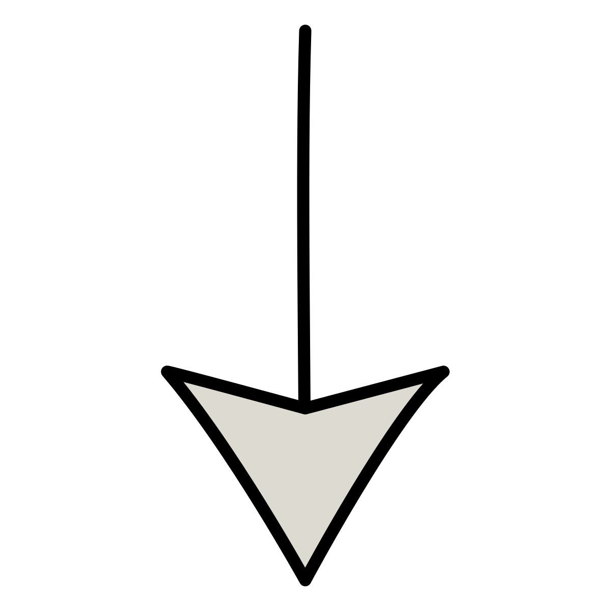 claude hand drawn style 向下 icon