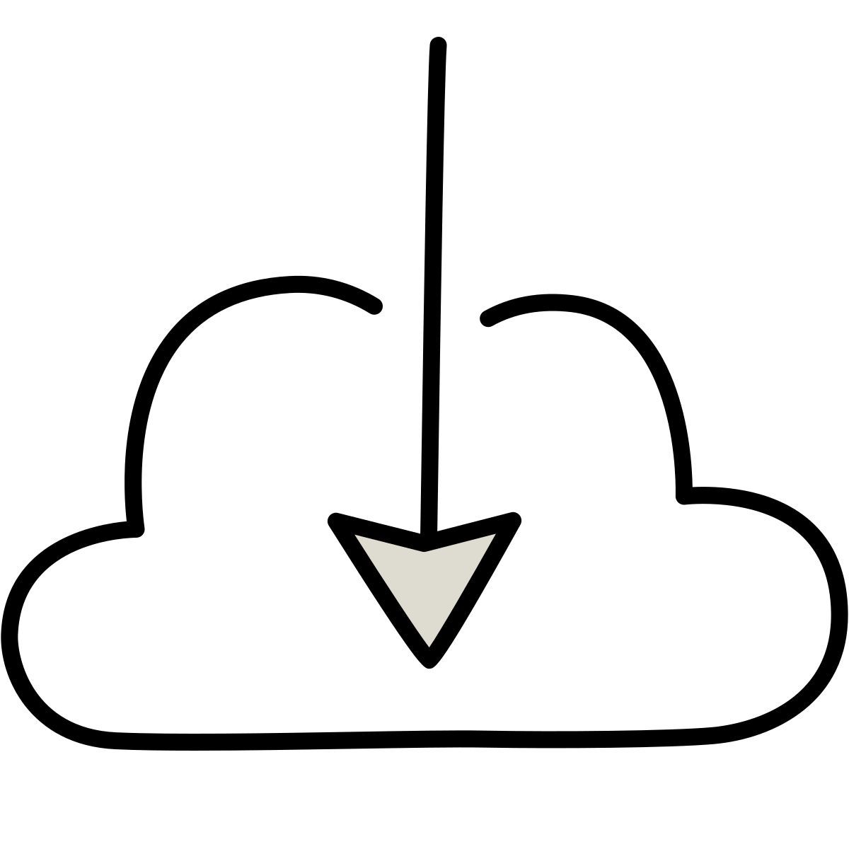 icona scarica dal cloud claude hand drawn stile