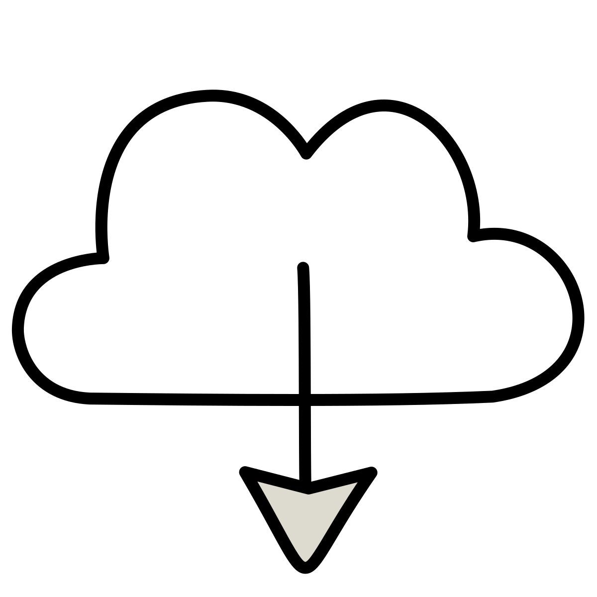 icona scarica da cloud claude hand drawn stile