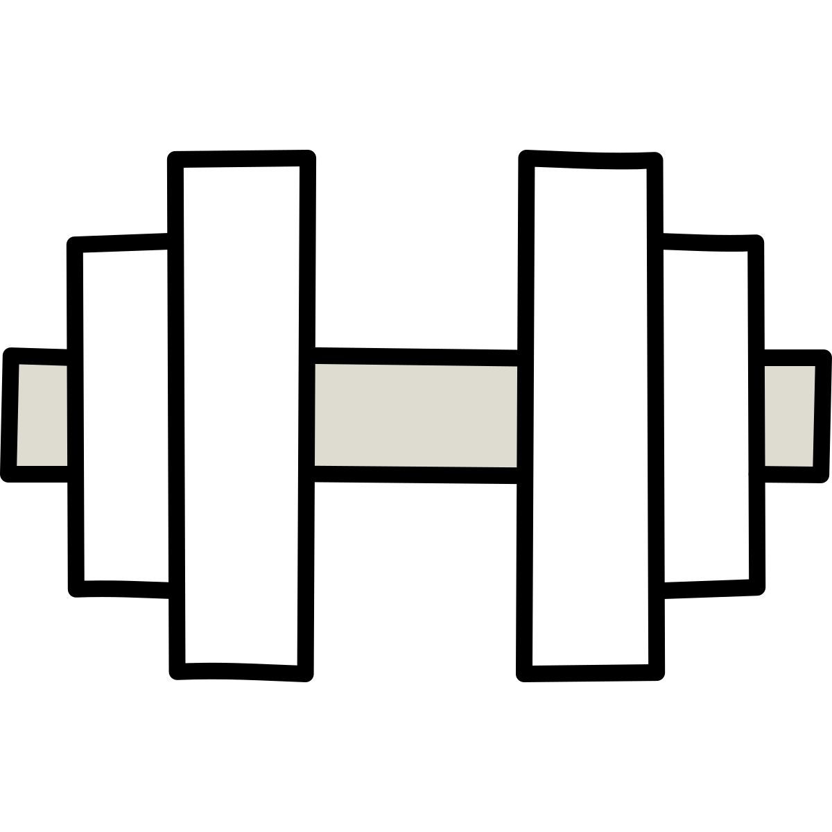 claude hand drawn Stil hantel Icon
