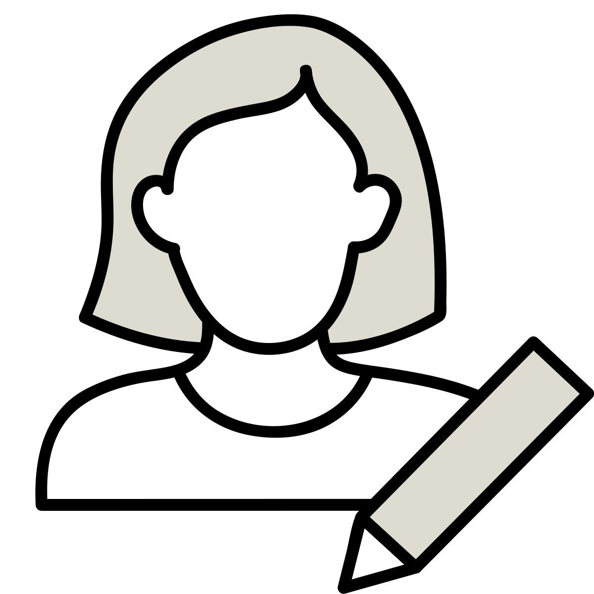 icono editar usuaria claude hand drawn estilo