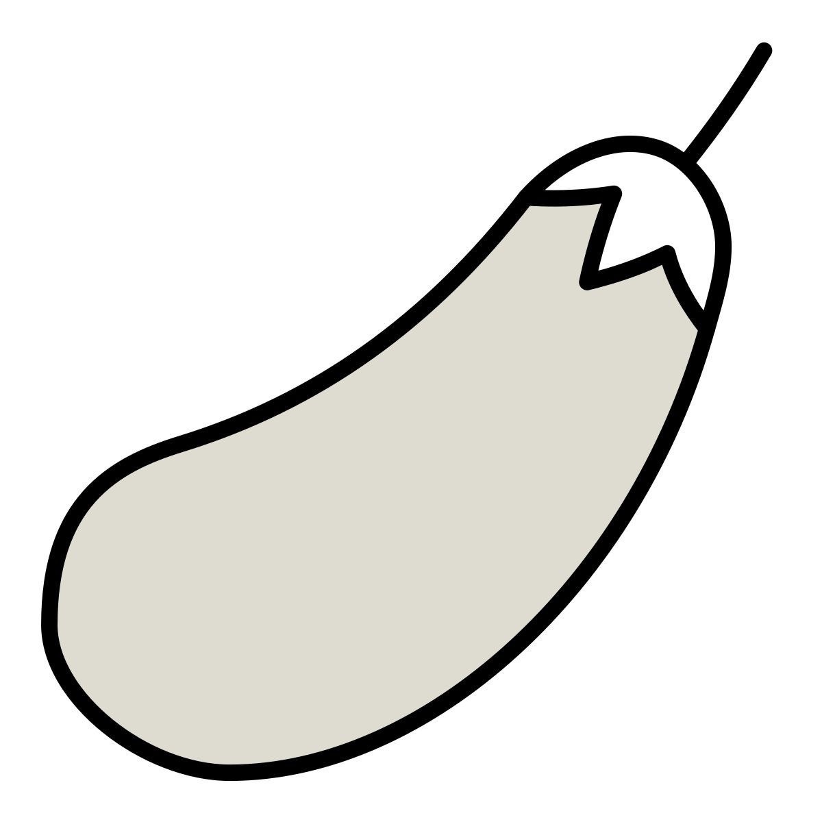 claude hand drawn 风格 茄子 图标