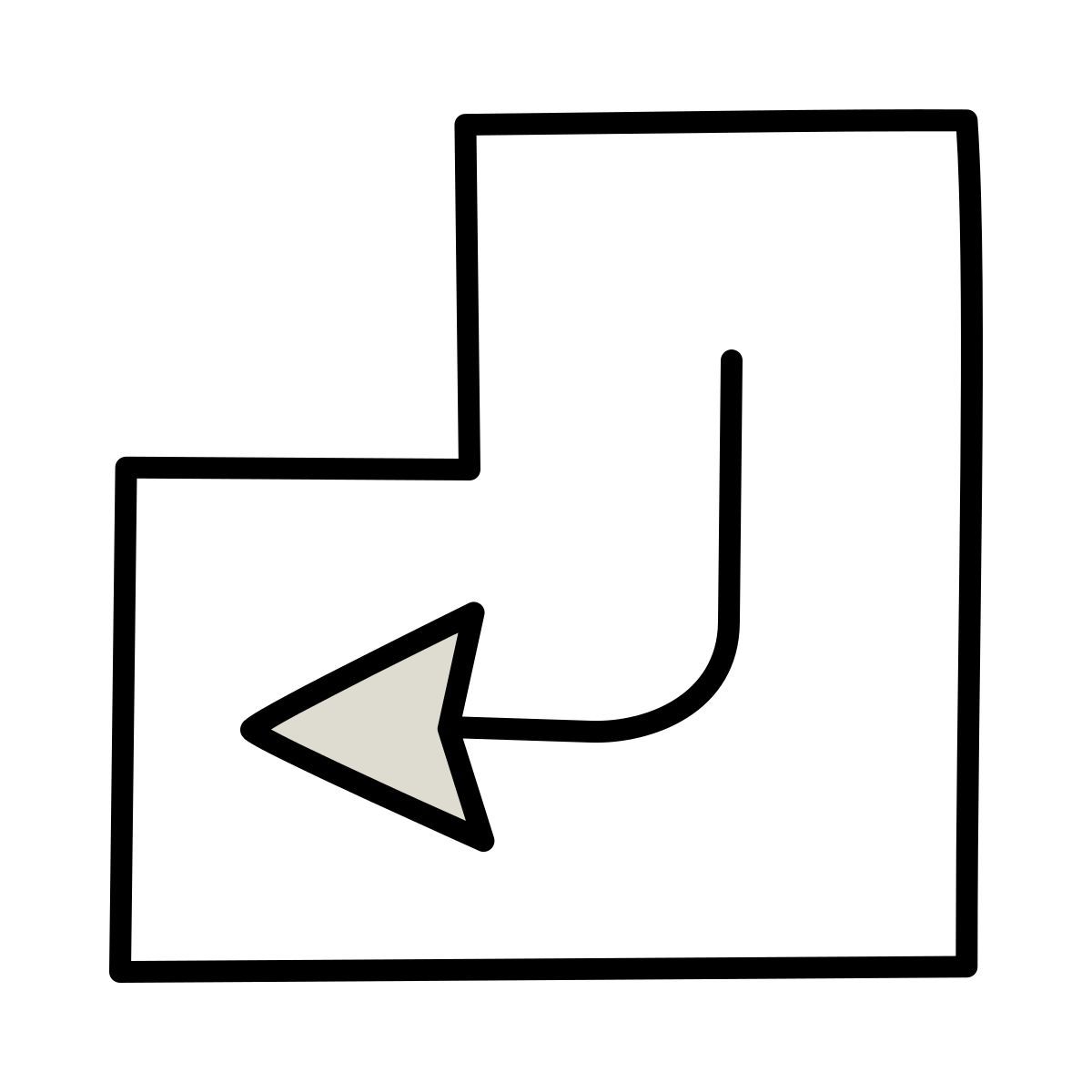 icono tecla enter claude hand drawn estilo