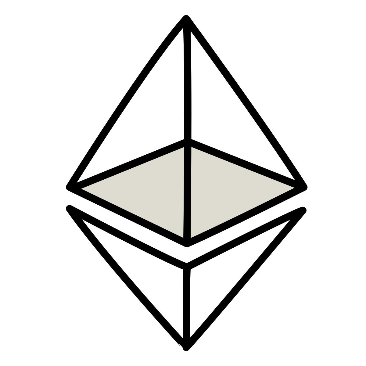 claude hand drawn style ethereum icon