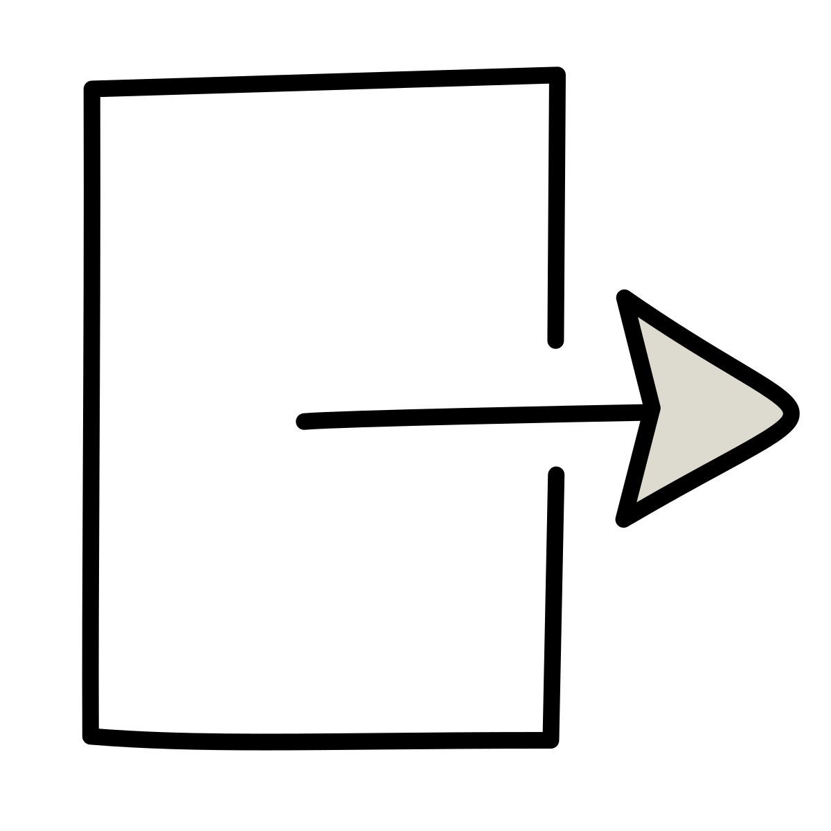 claude hand drawn style 출구 icon