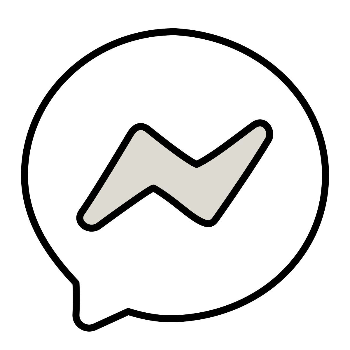 claude hand drawn style facebook messenger icon