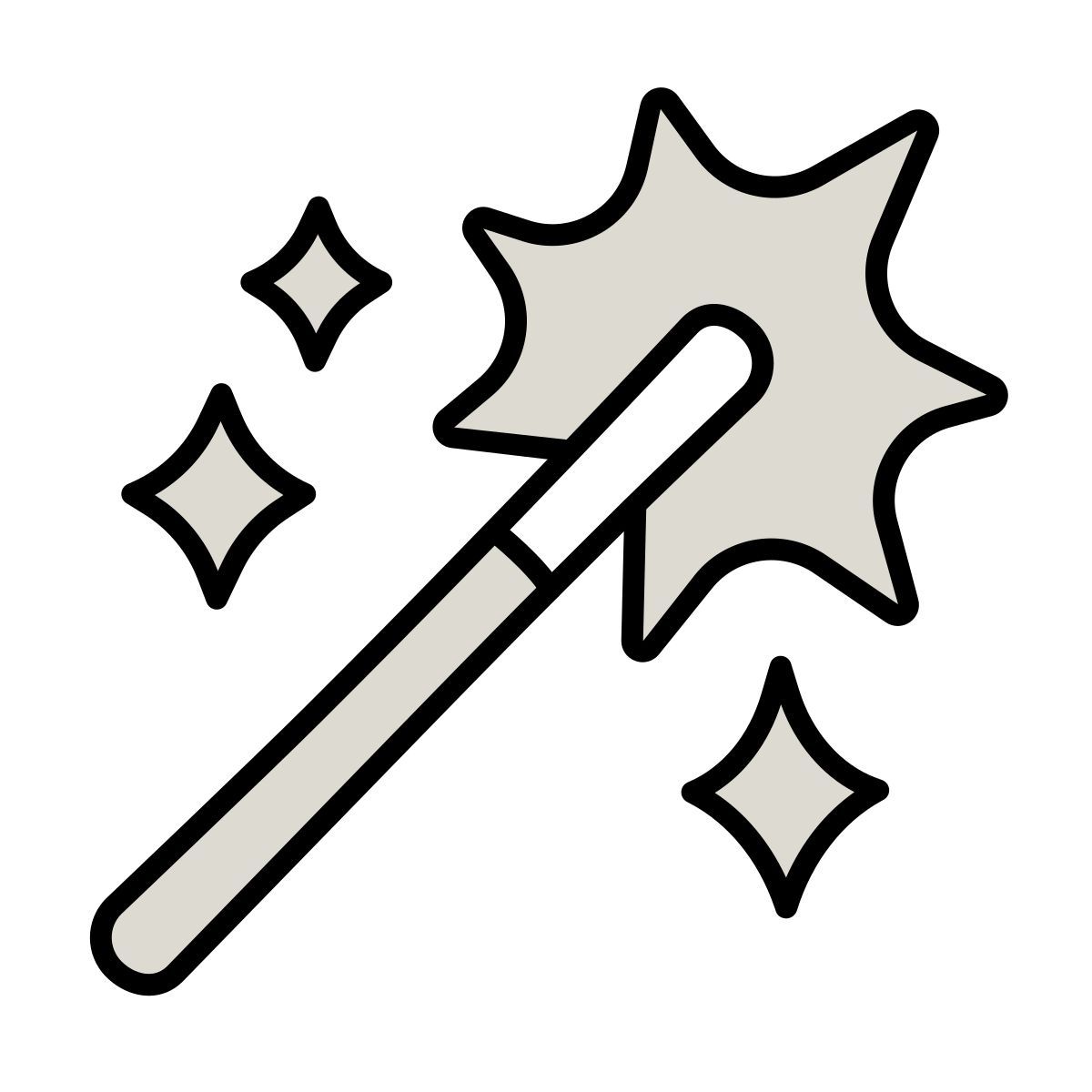 claude hand drawn style magic wand icon