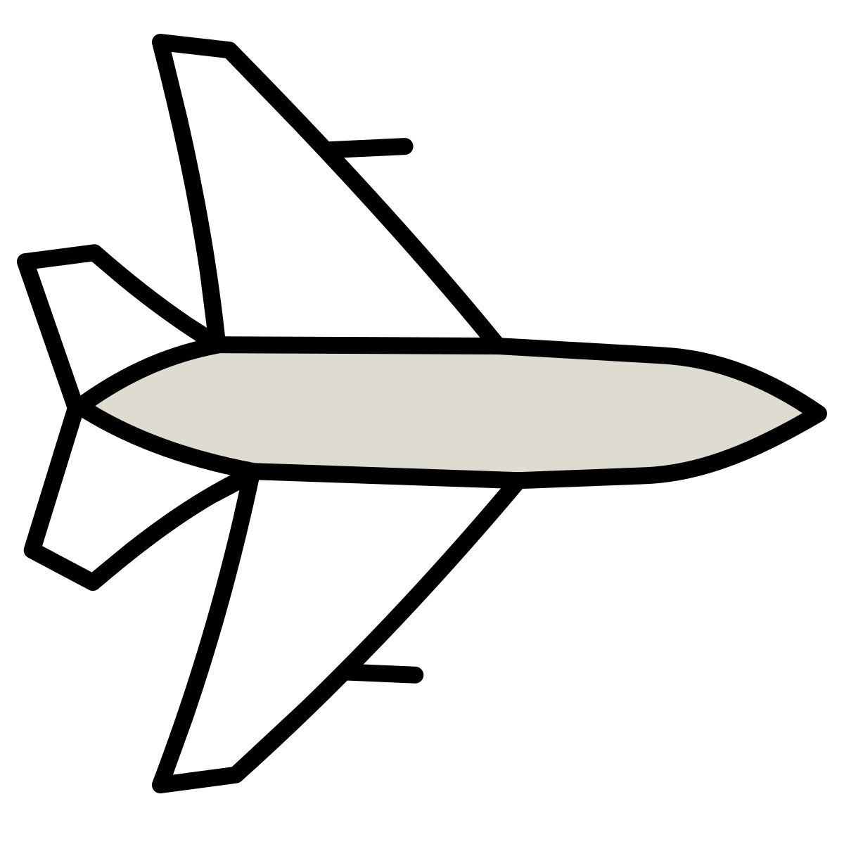 icône avion de chasse claude hand drawn style