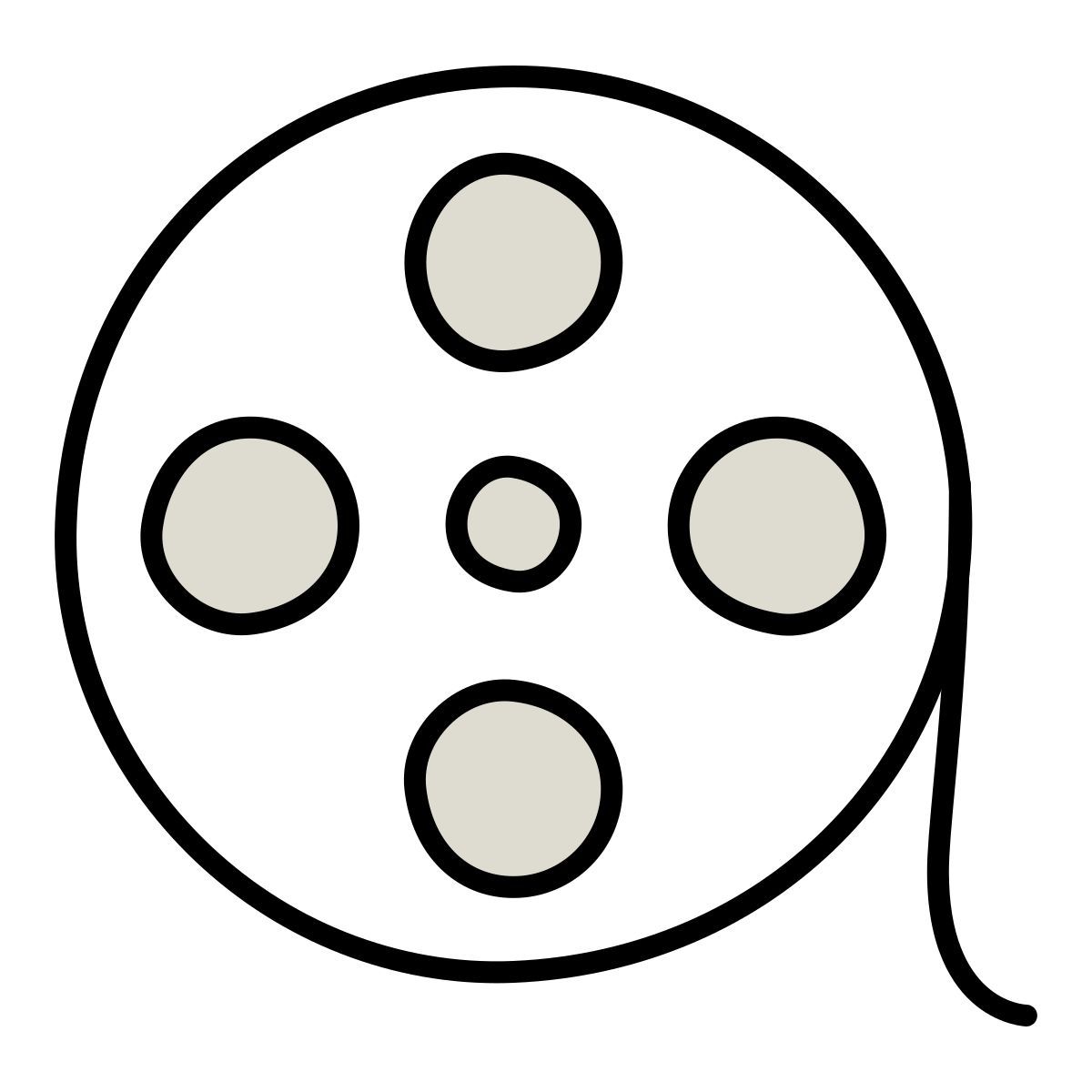 claude hand drawn 스타일 film reel 아이콘
