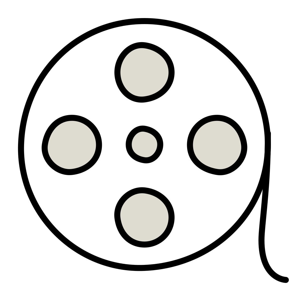 icona film reel claude hand drawn stile