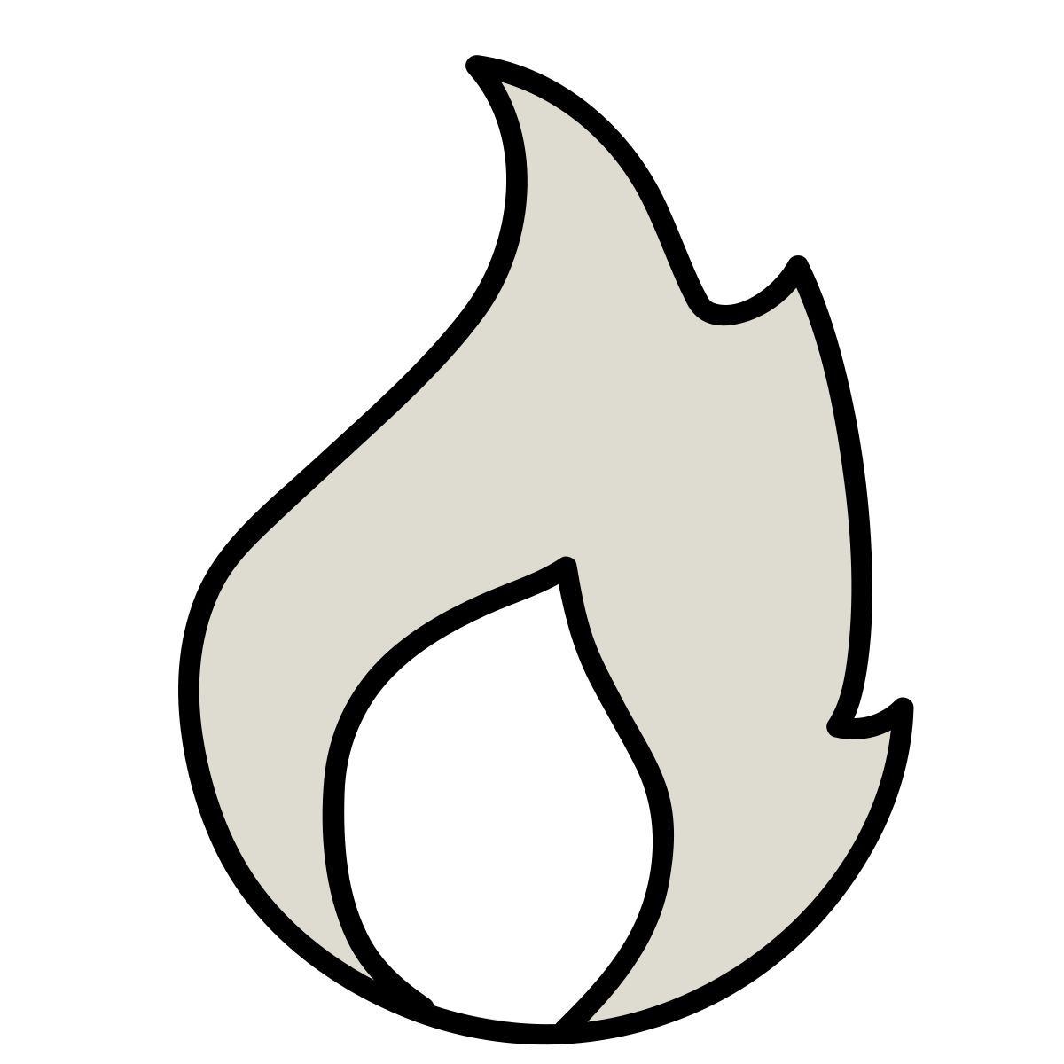 claude hand drawn style fire icon