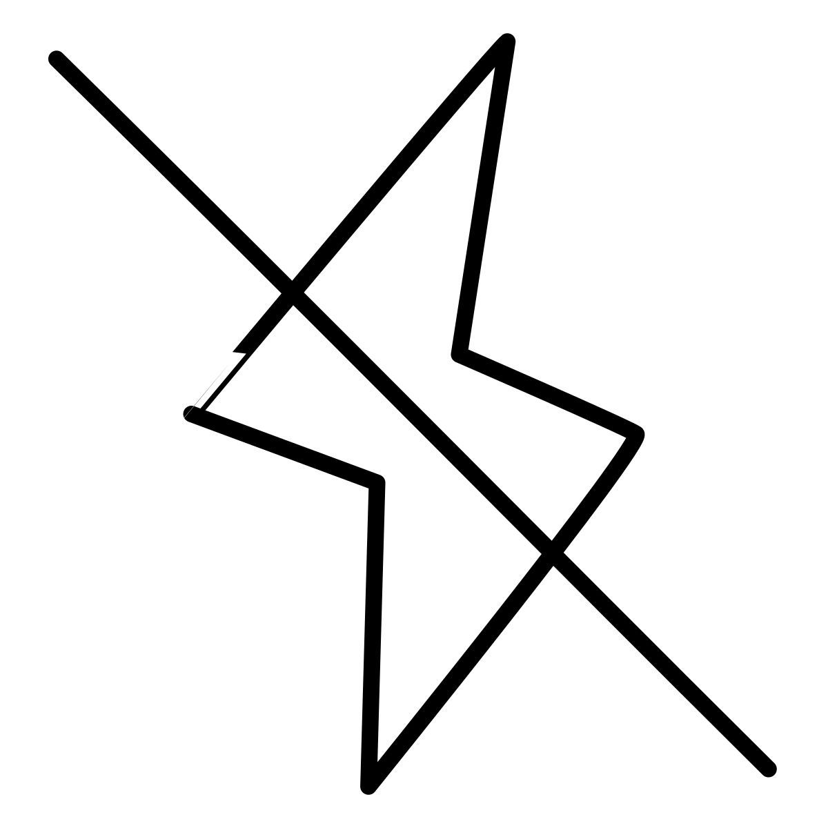 claude hand drawn style flash desligado icon