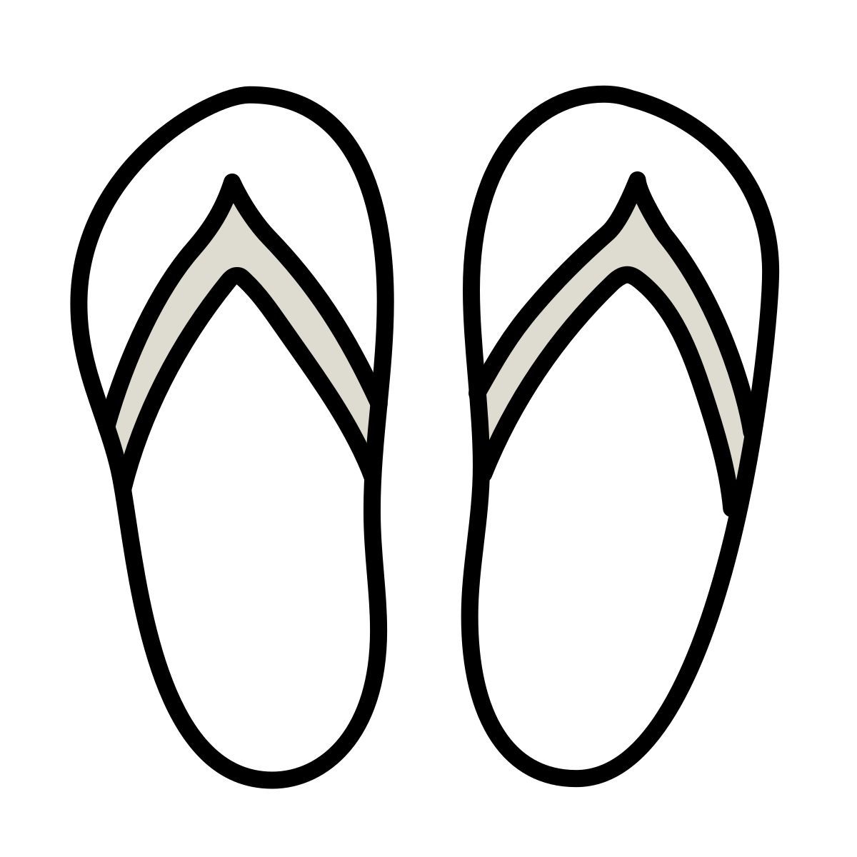 claude hand drawn style flip flops icon