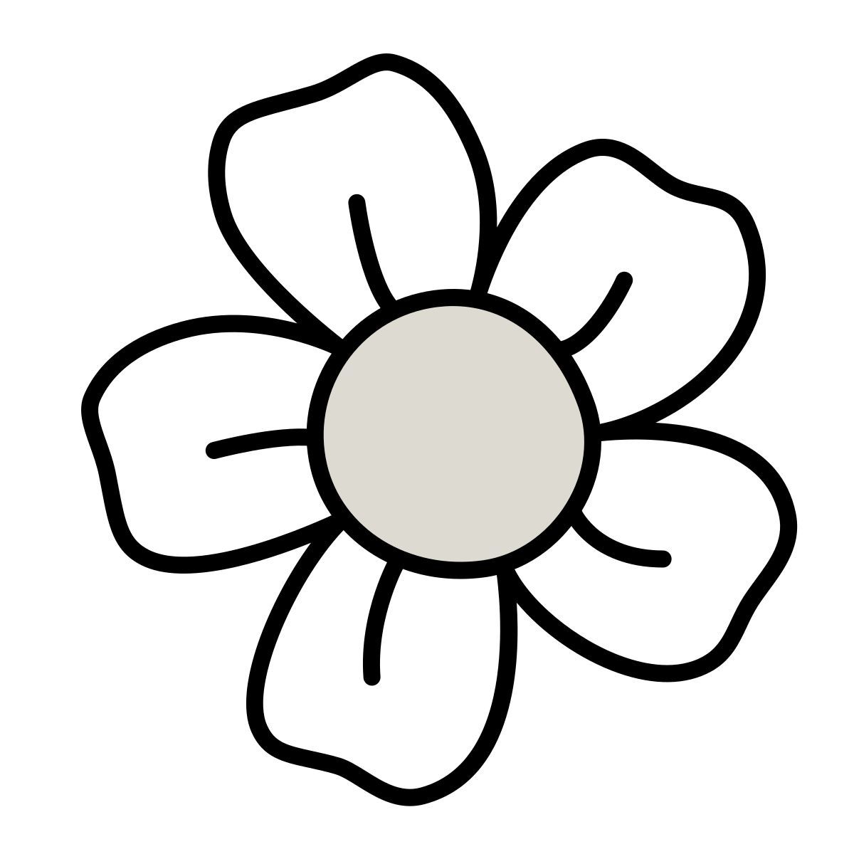 claude hand drawn style blumen doodle Icon