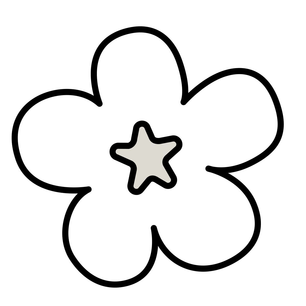 claude hand drawn style fleur icon
