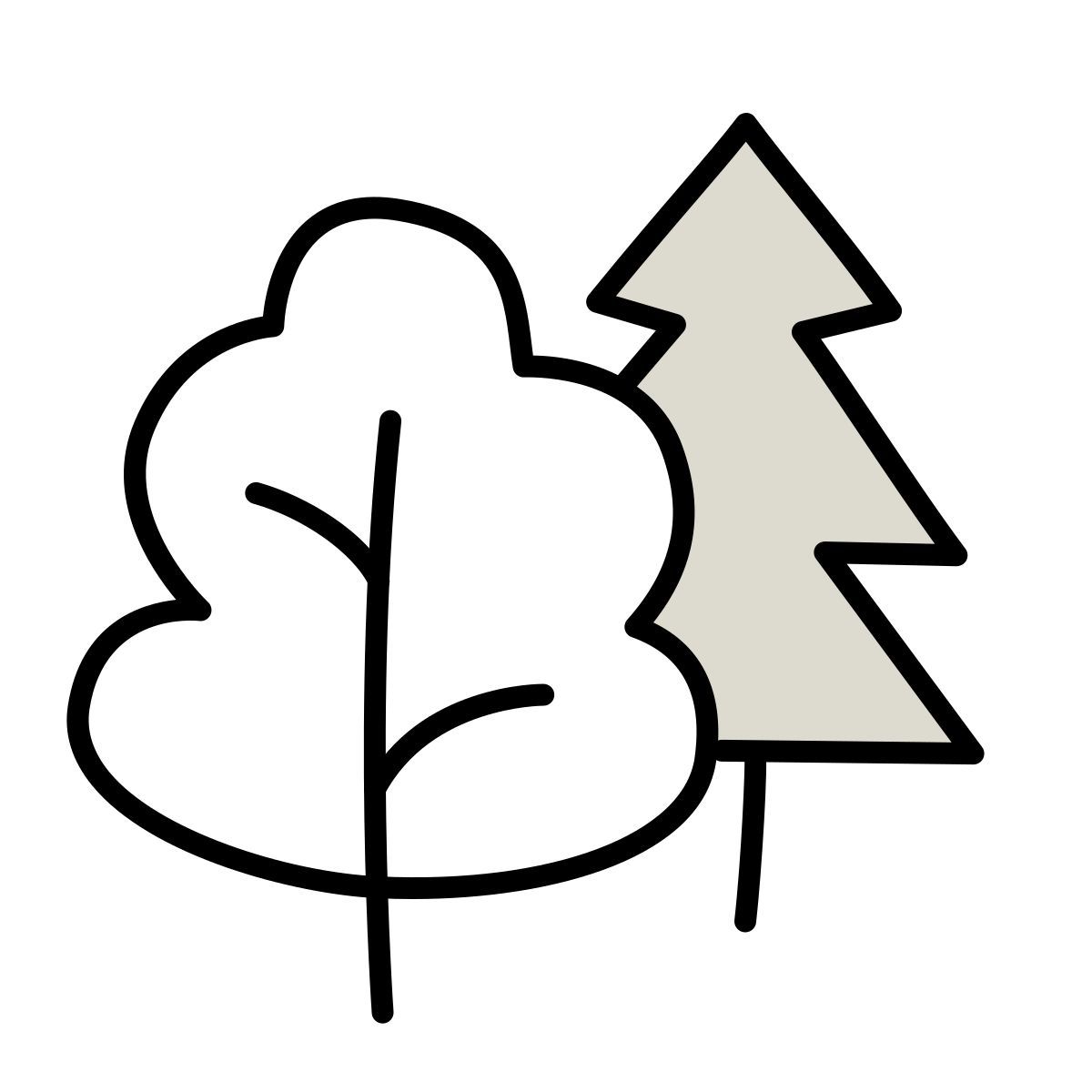 claude hand drawn style 숲 icon