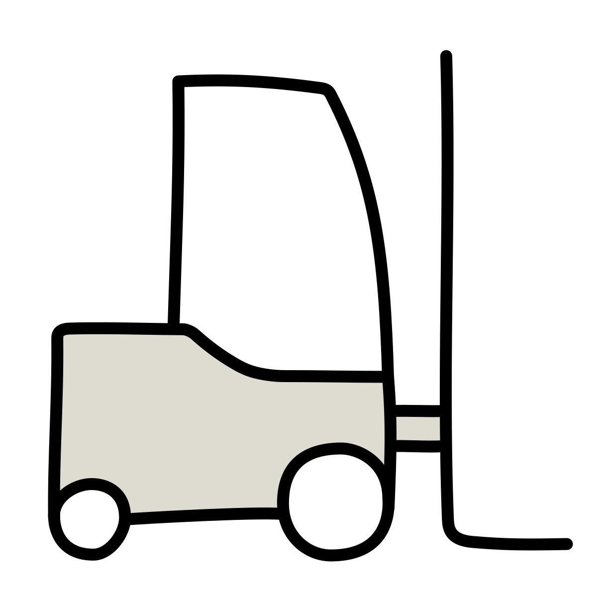icona carrello elevatore claude hand drawn stile