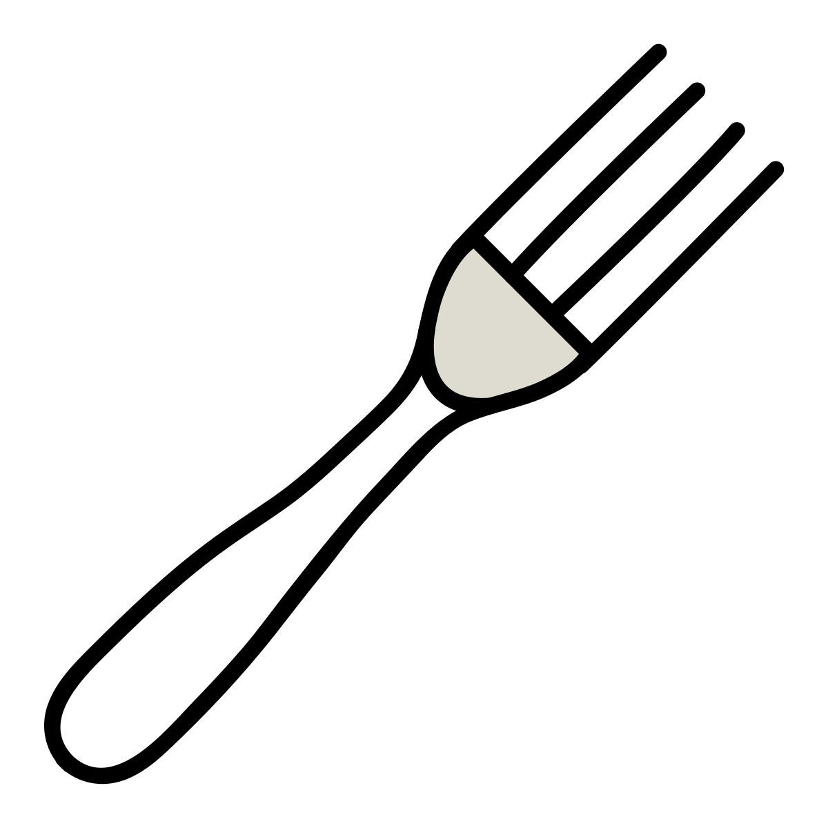claude hand drawn Stil gabel Icon