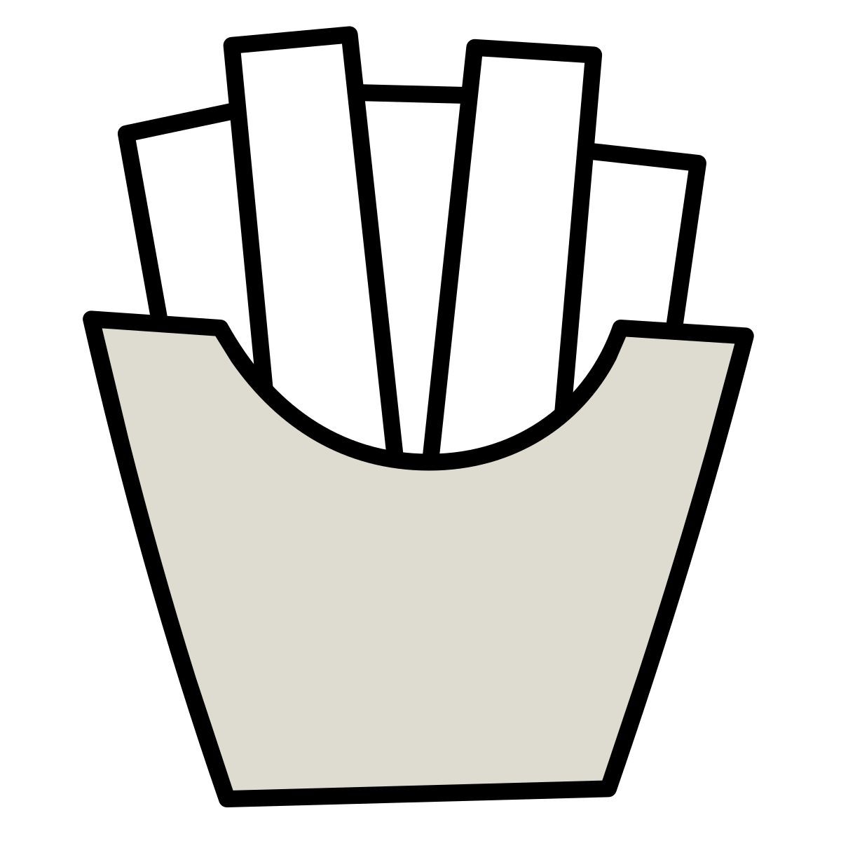 claude hand drawn style french fries icon