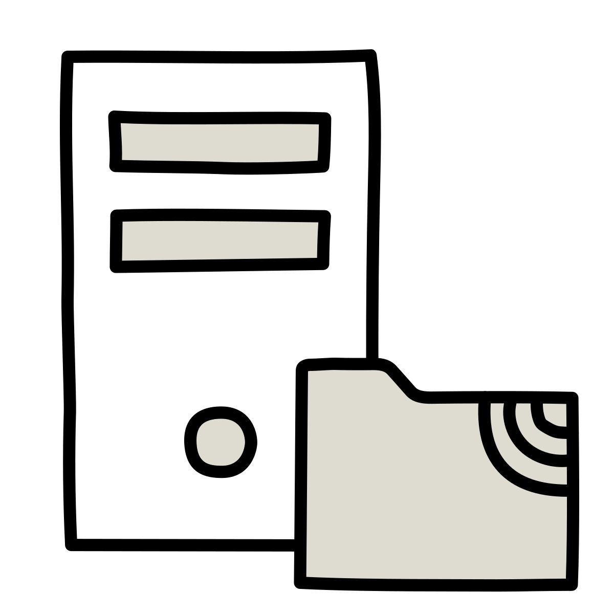 icona server ftp claude hand drawn stile