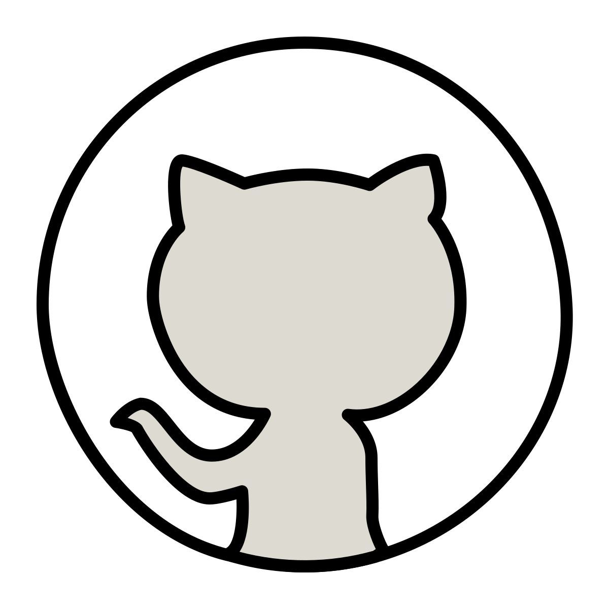 claude hand drawn style github icon