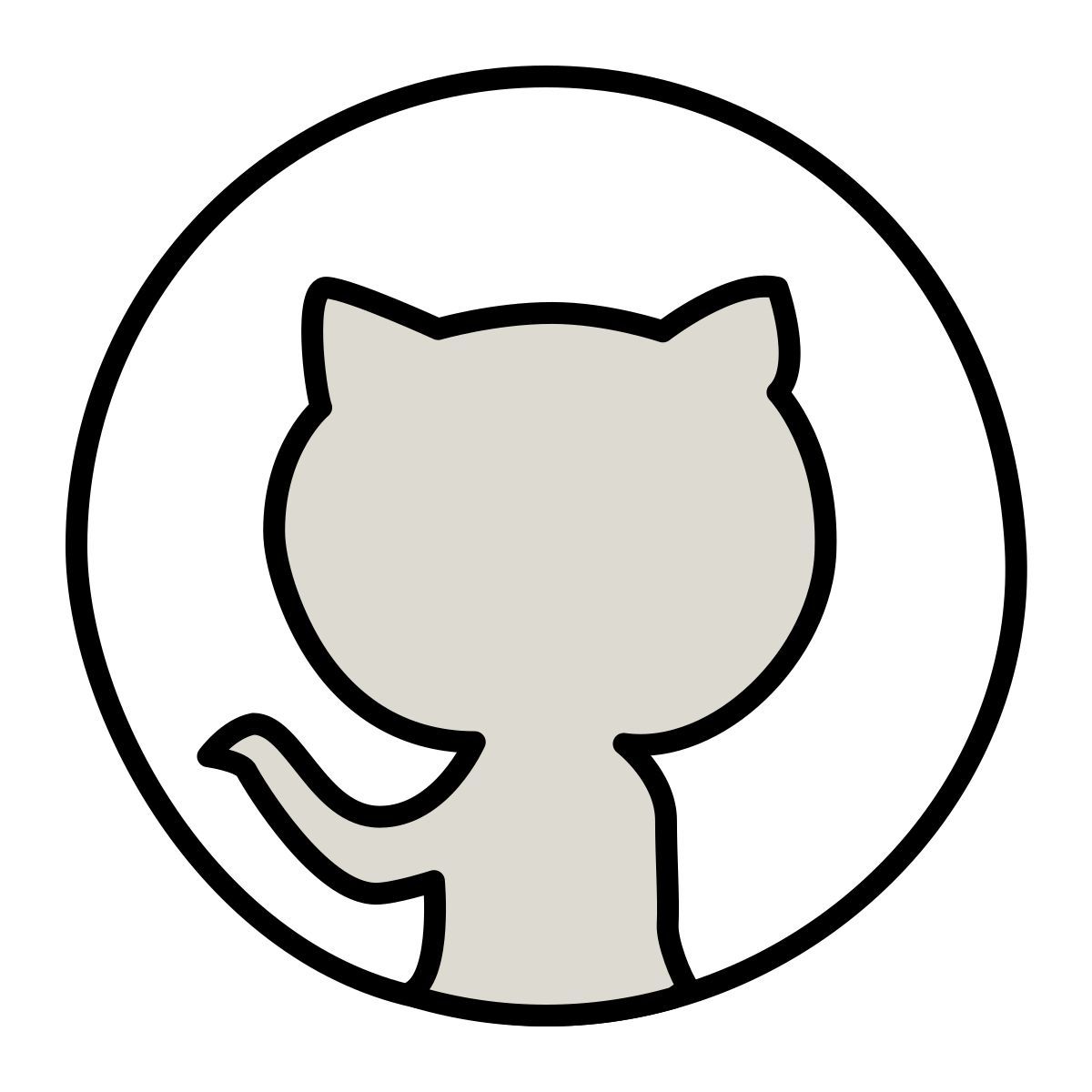 claude hand drawn style github icon