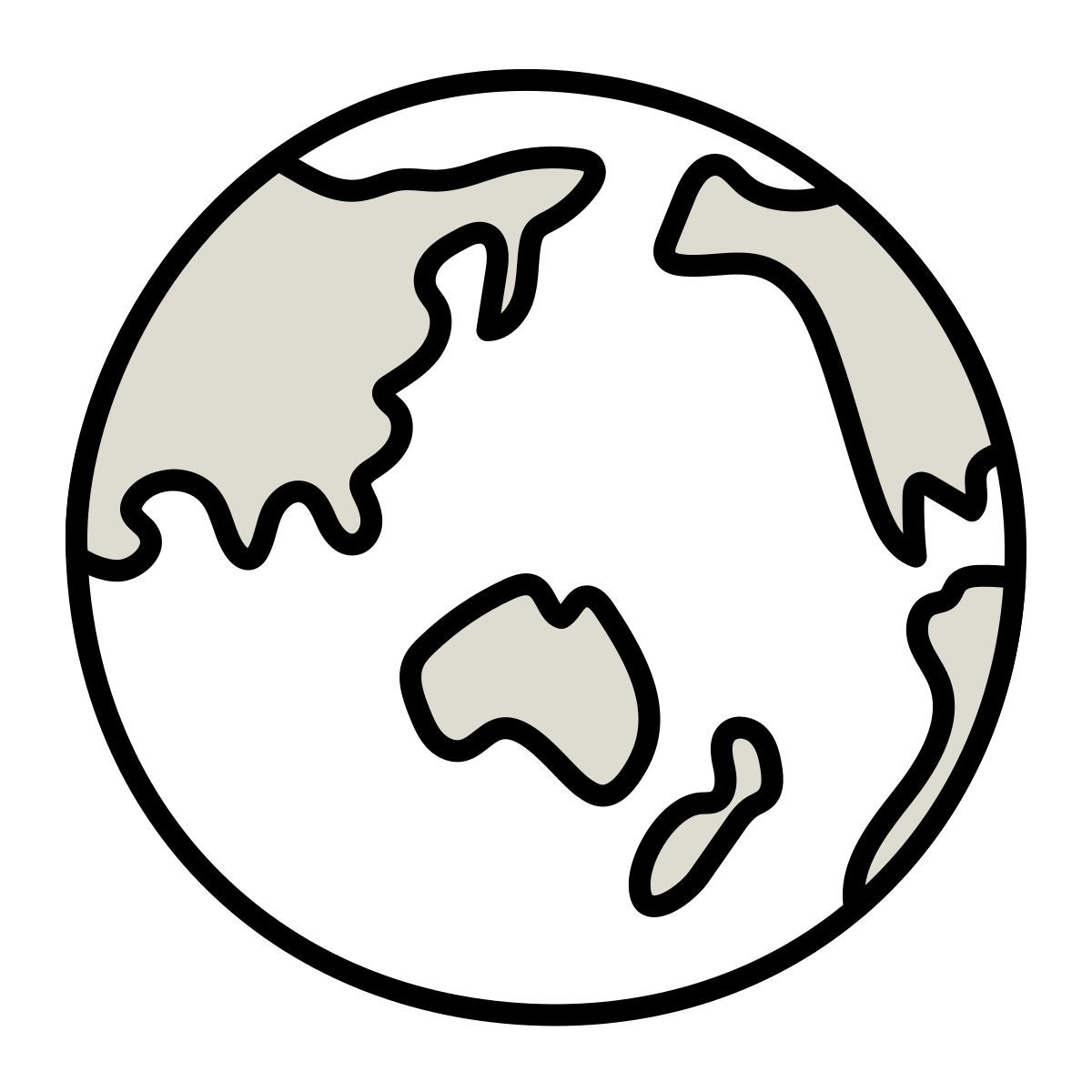 icon globo asia claude hand drawn estilo