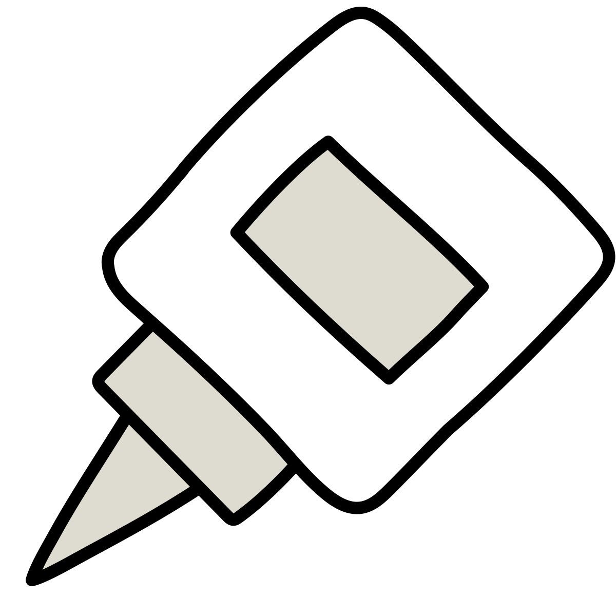 icono pegamento claude hand drawn estilo